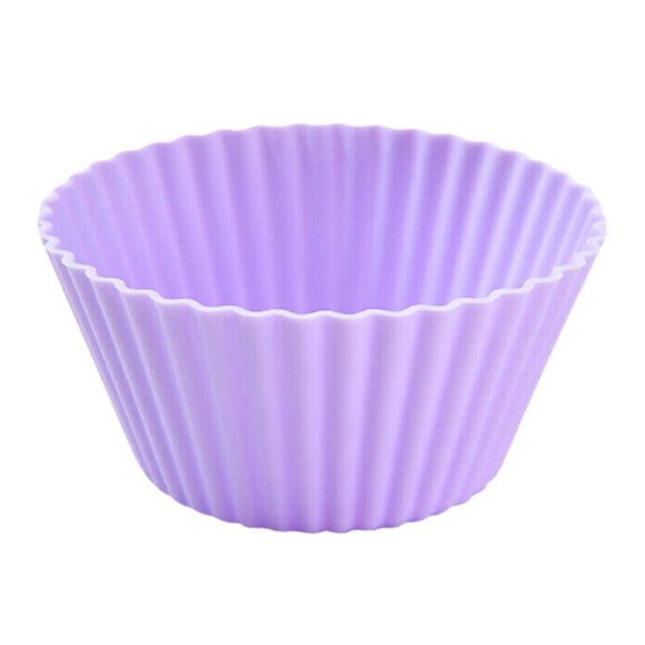 12 Reusable Food Safe Silicone Muffin Baking Cups - Picture 3 of 7